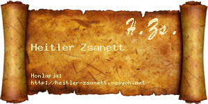 Heitler Zsanett névjegykártya